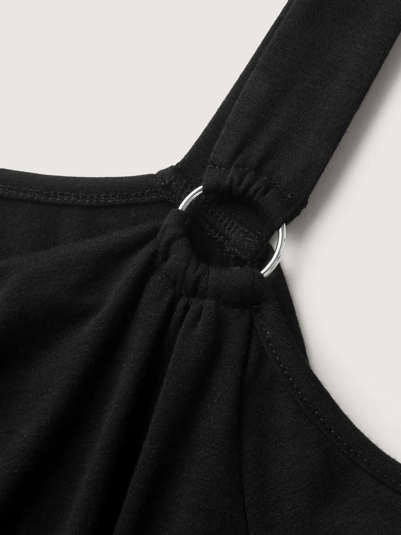 Lace Trim Cowl Neck Off-Shoulder T-Shirt