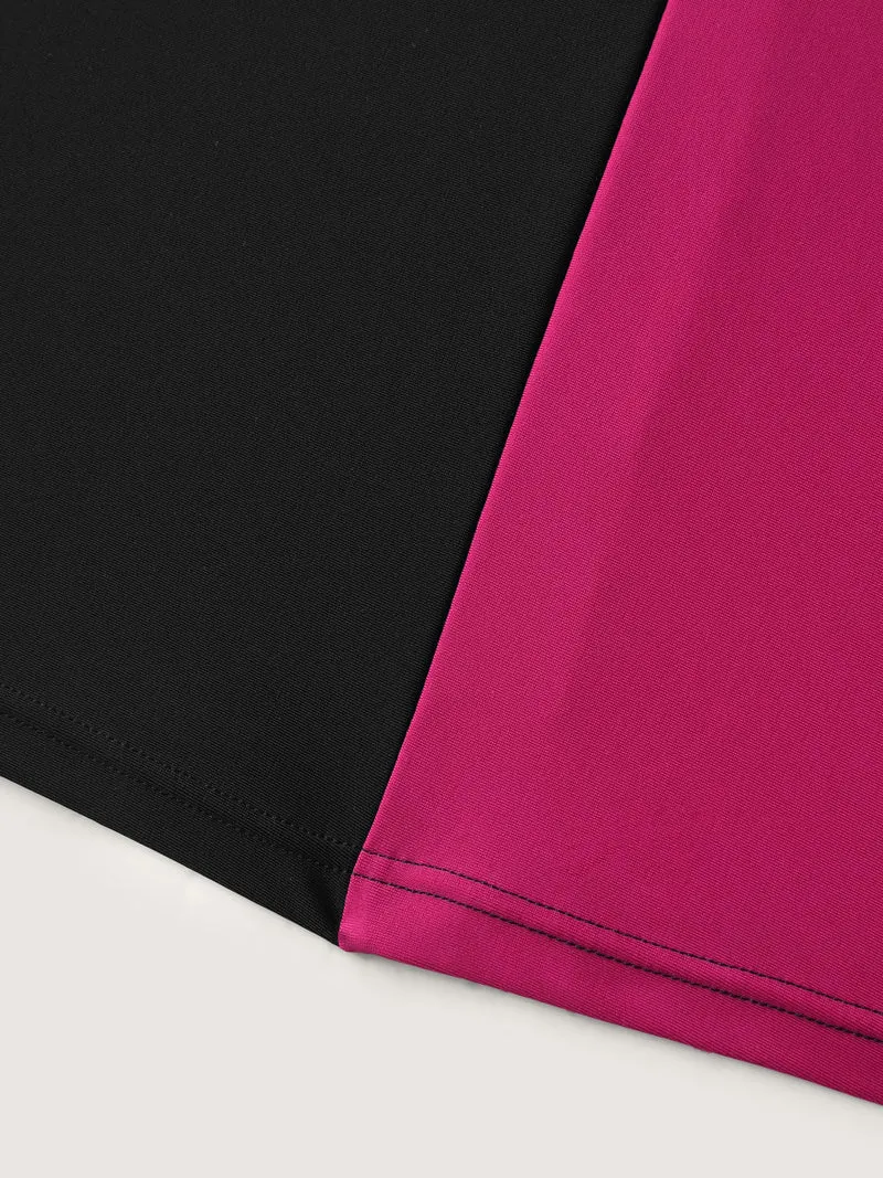 Color Block Sculpted Raglan Swim Top