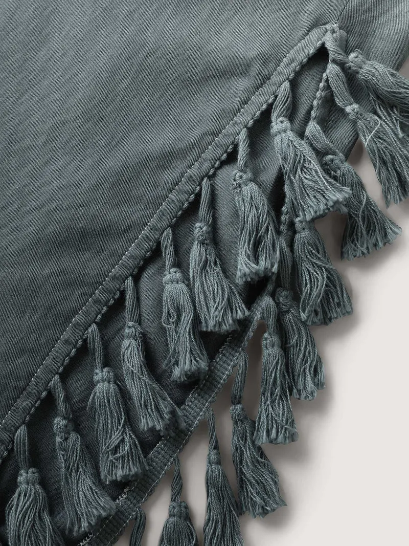 Ombre Gradient Tassels Hem Kimono