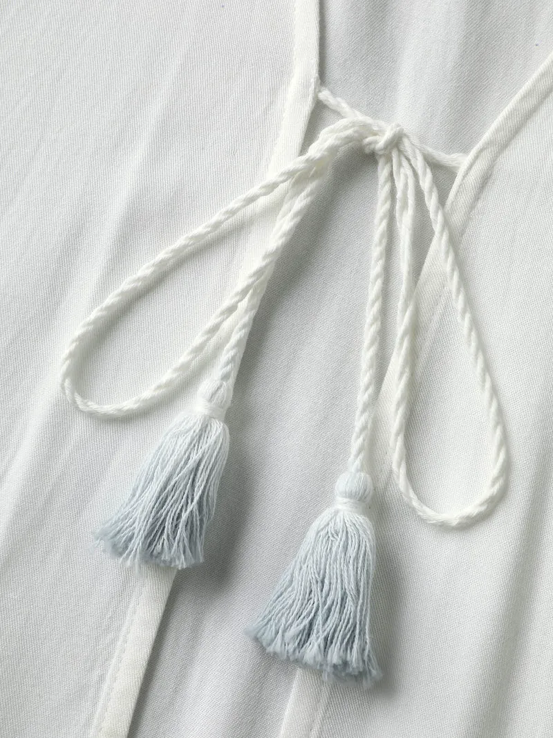 Ombre Gradient Tassels Hem Kimono