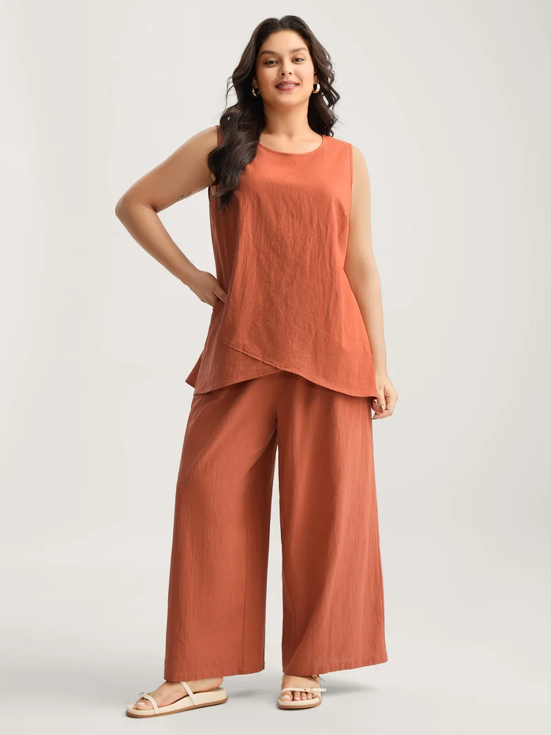 Pure Cotton Overlap Hem Co-Ord Set