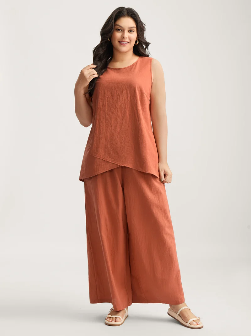Pure Cotton Overlap Hem Co-Ord Set