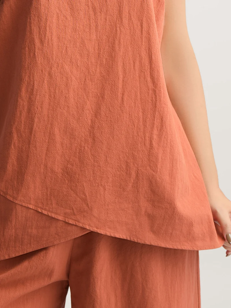 Pure Cotton Overlap Hem Co-Ord Set