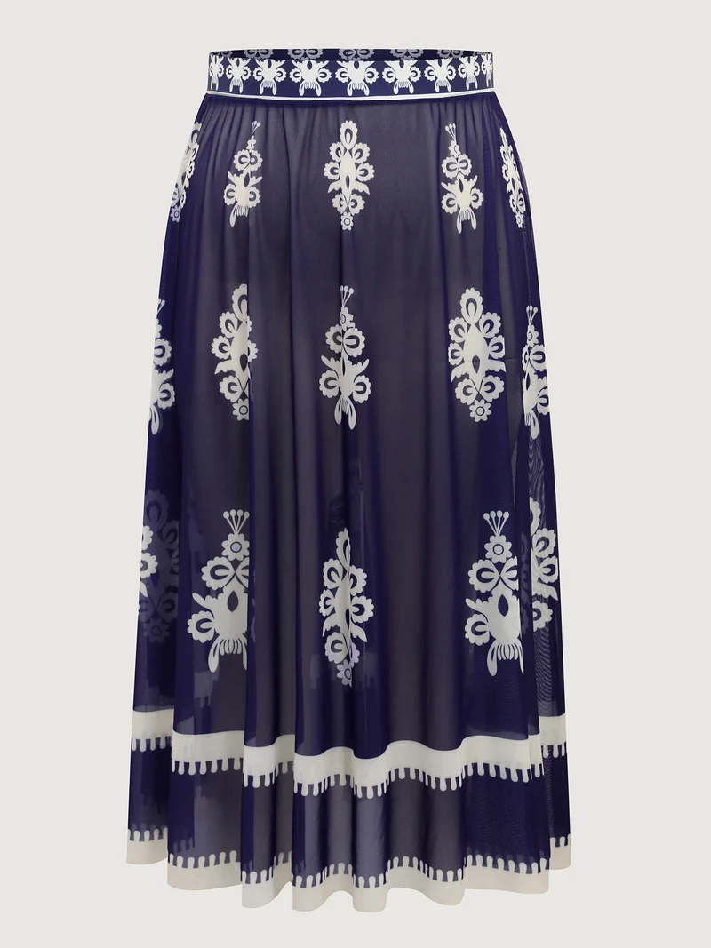Two-Piece Boho Print Sarong Swimsuit
