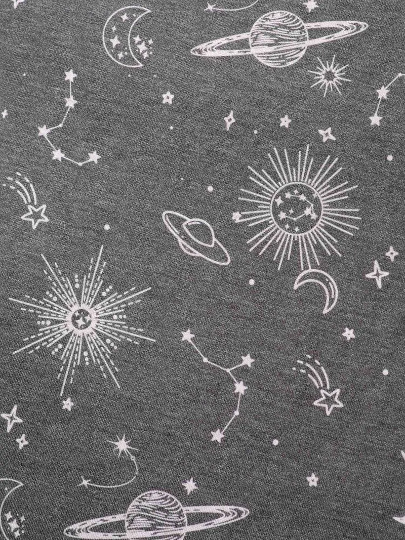 Celestial Print Crew Neck T-Shirt