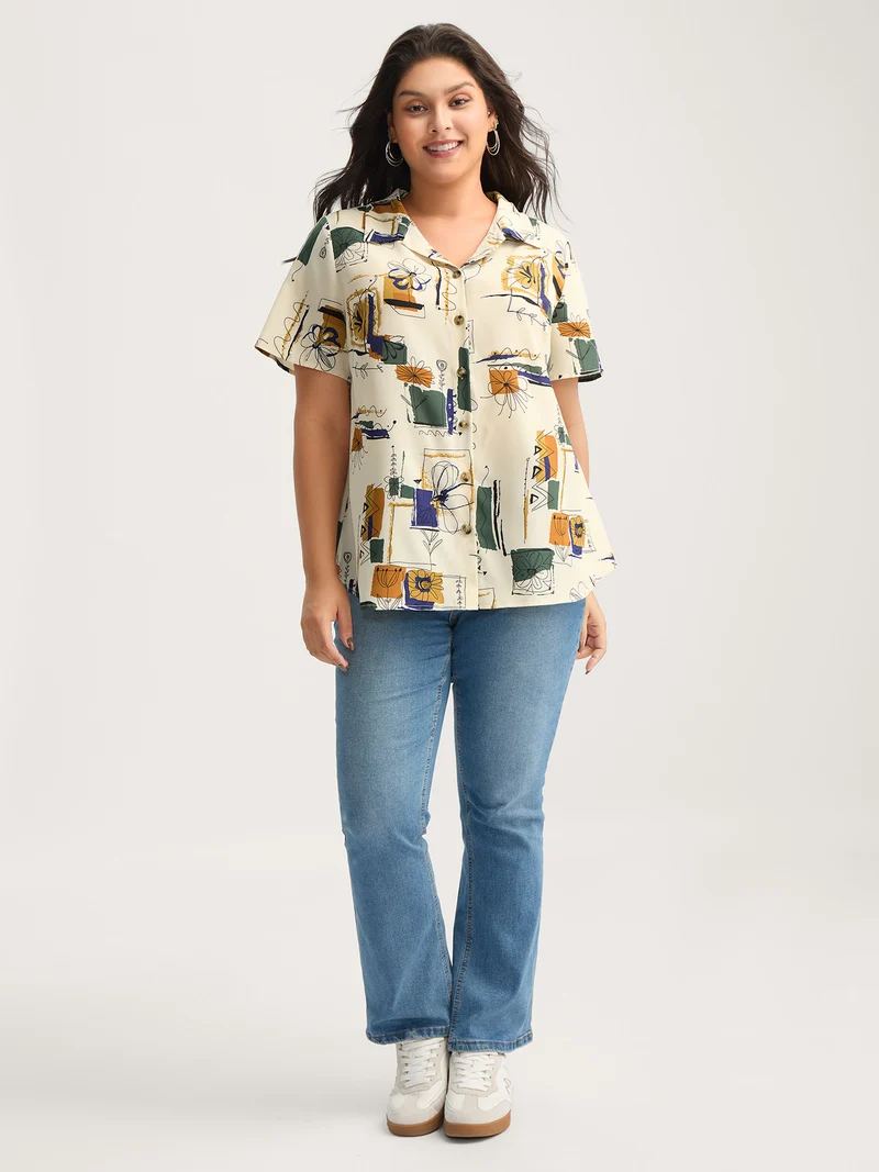 Floral Notes Collared Blouse