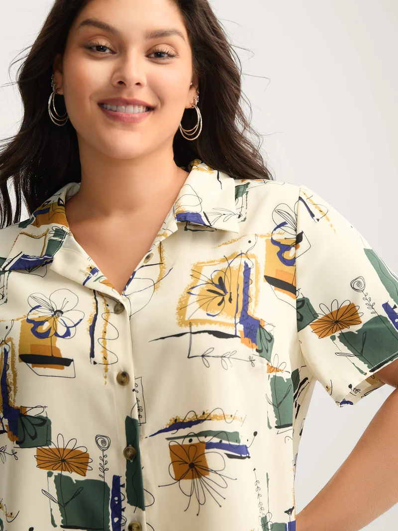 Floral Notes Collared Blouse
