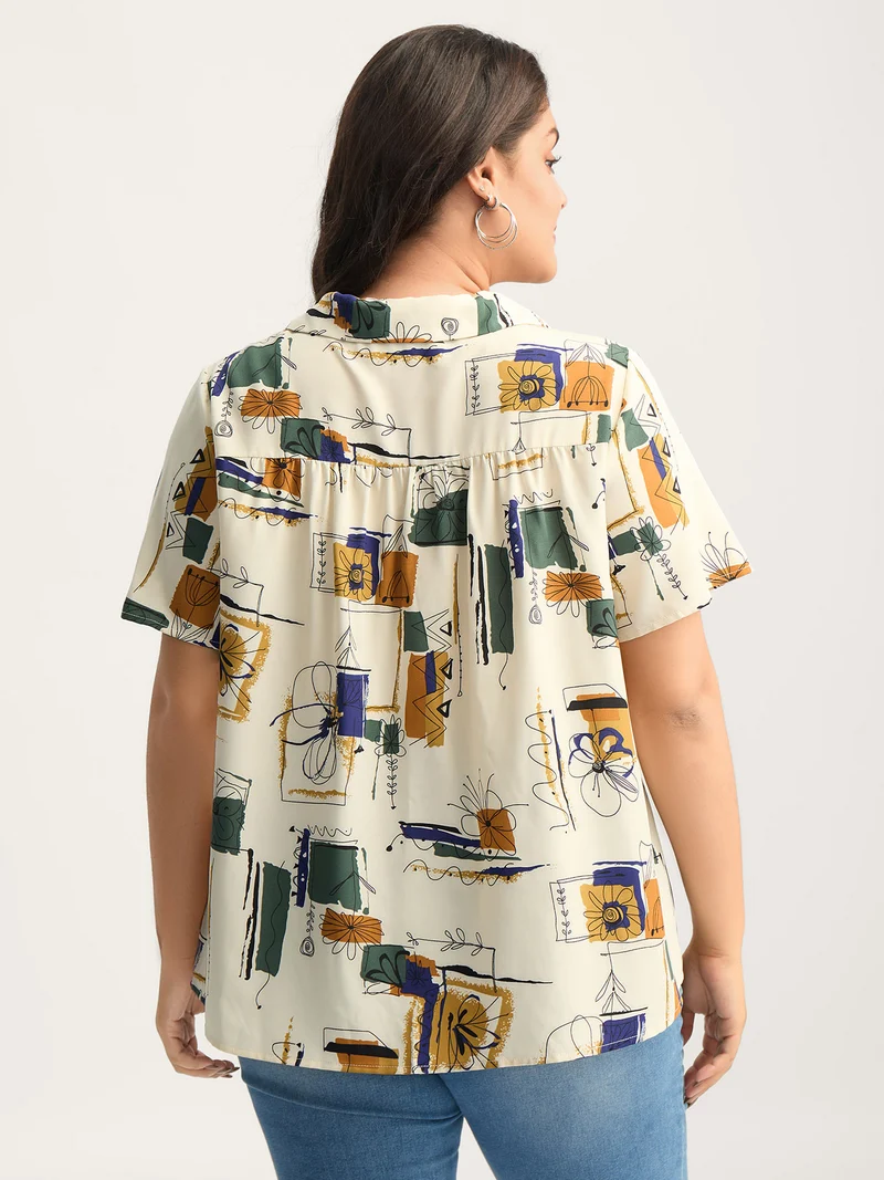 Floral Notes Collared Blouse