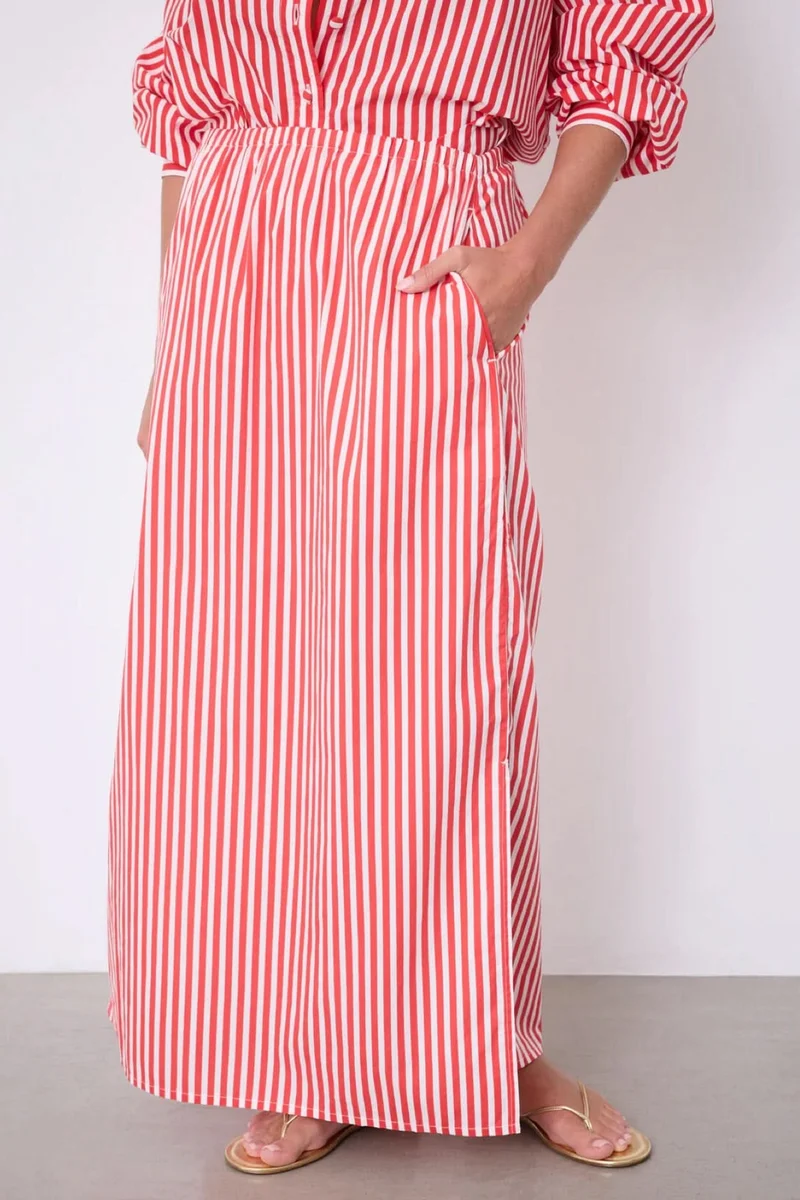 Jupe Ilona longue rayée taille élastique