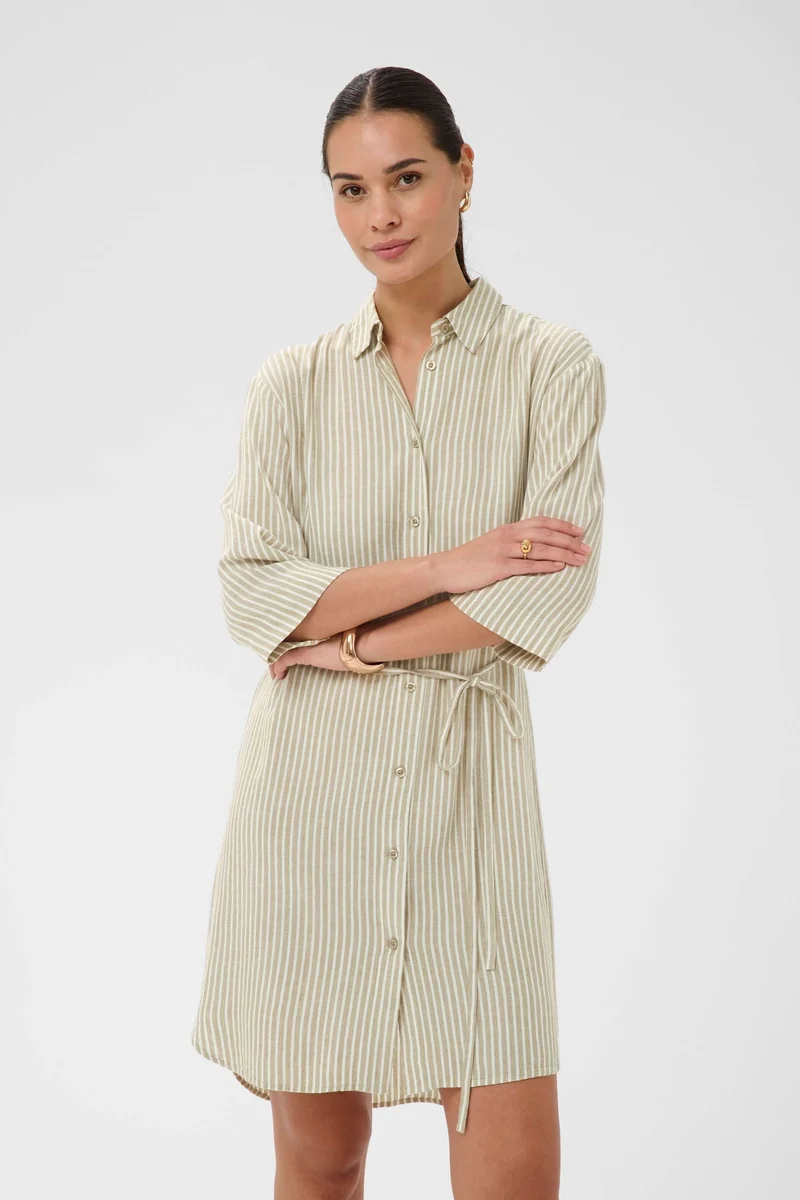 Robe chemise Milia à rayures avec ceinture