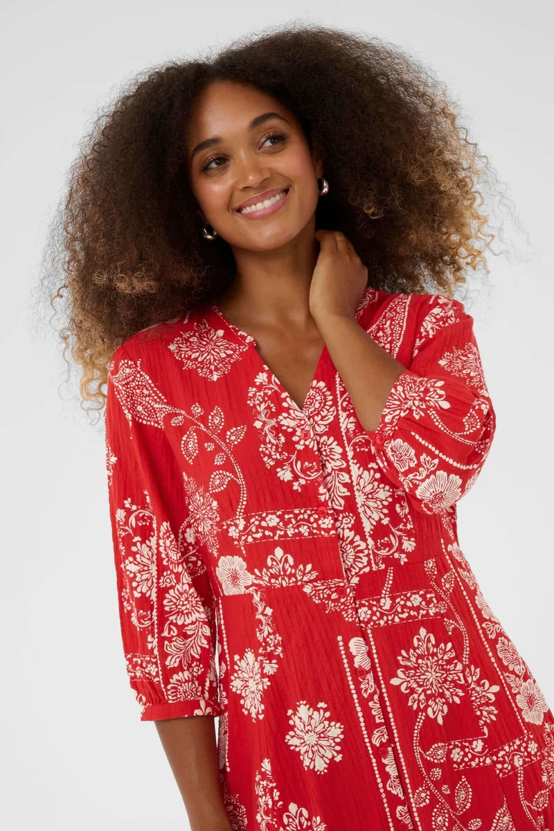 Robe Bia midi imprimée à manches trois-quarts