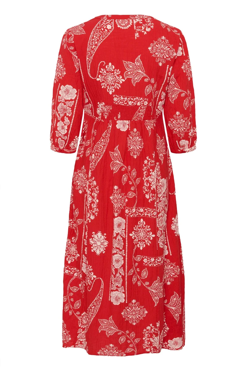 Robe Bia midi imprimée à manches trois-quarts