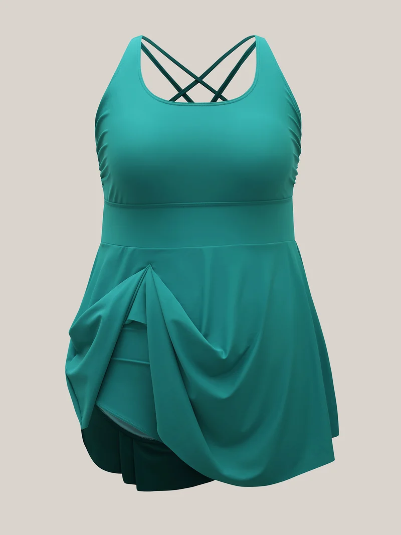 Anti-Float Ties Crossstraps Backs Swim Dress