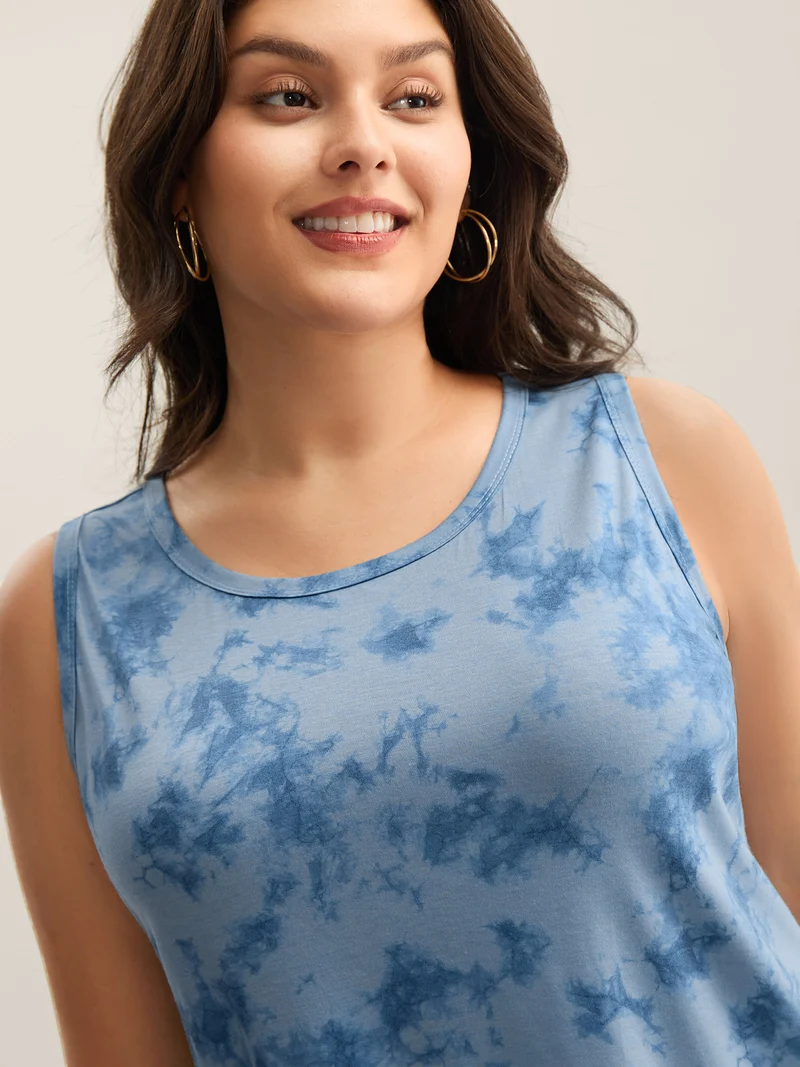 Color Fusion Round Neck Tank Top