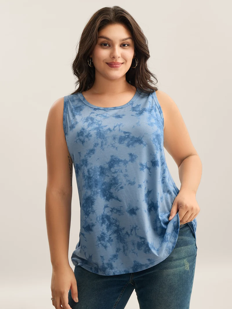Color Fusion Round Neck Tank Top