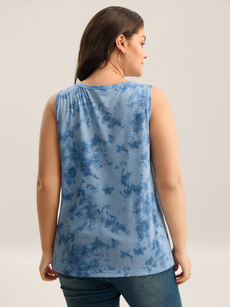 Color Fusion Round Neck Tank Top