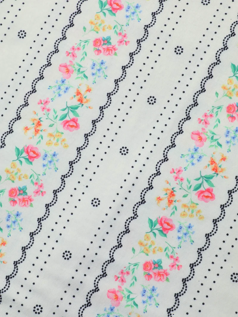 Floral Print Panels Fitted Tank Top