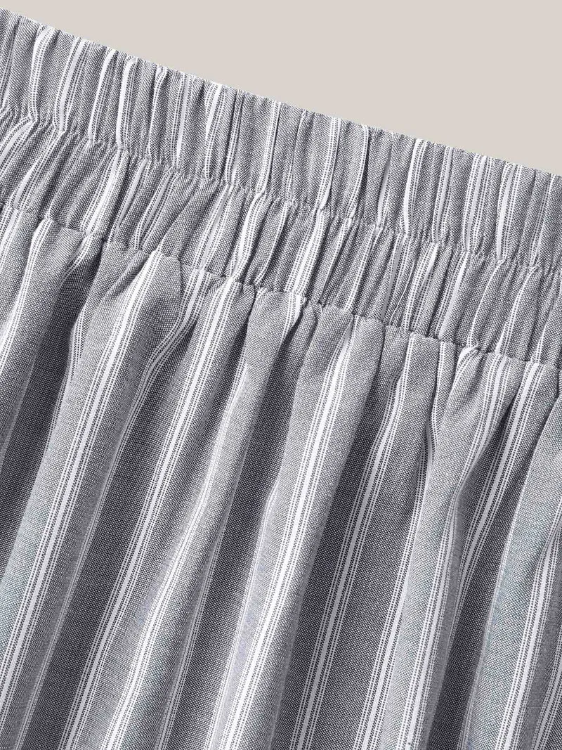 Stripe Print High-Low Hem Midi Skirt