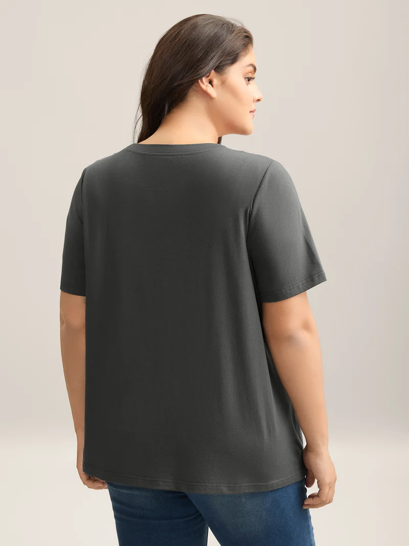 Dolphin Pattern Crewneck T-Shirt