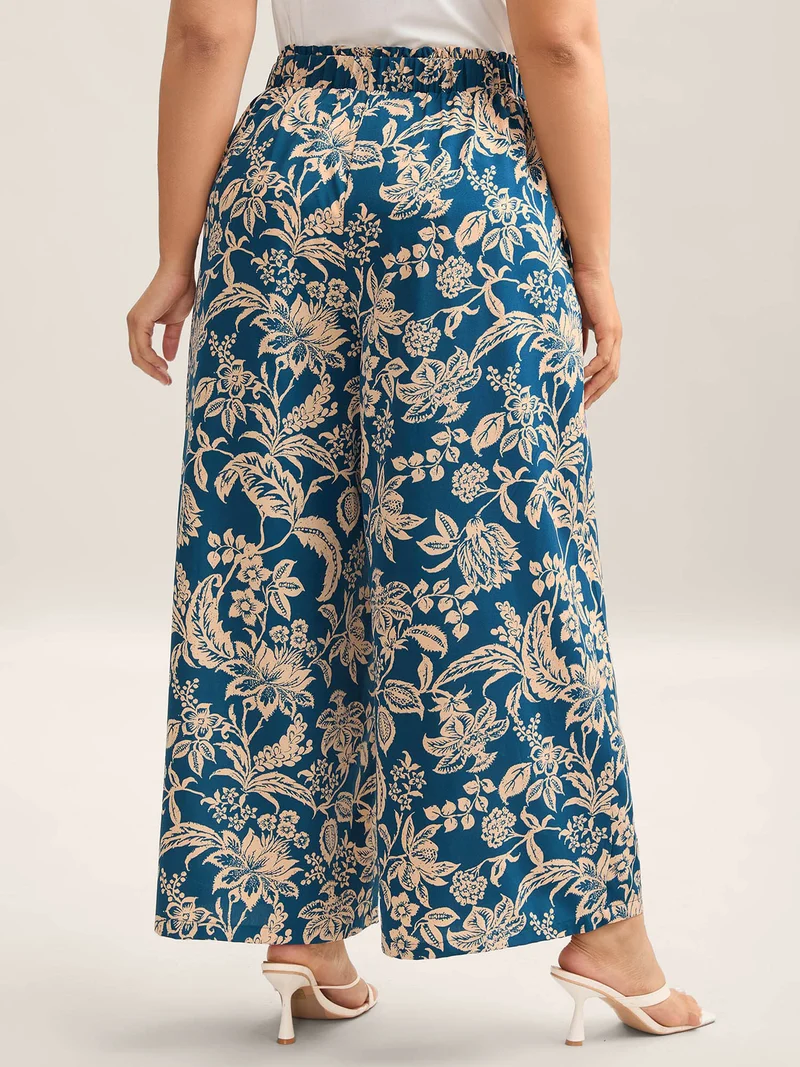 Floral Perfection Belted Wide-Leg Pants