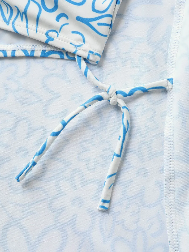 Anti-Float Ties Twist Front Swim Dress