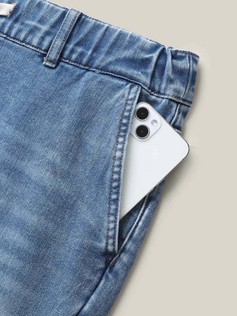 Drawstring Waist Jogger Boyfriend Jeans