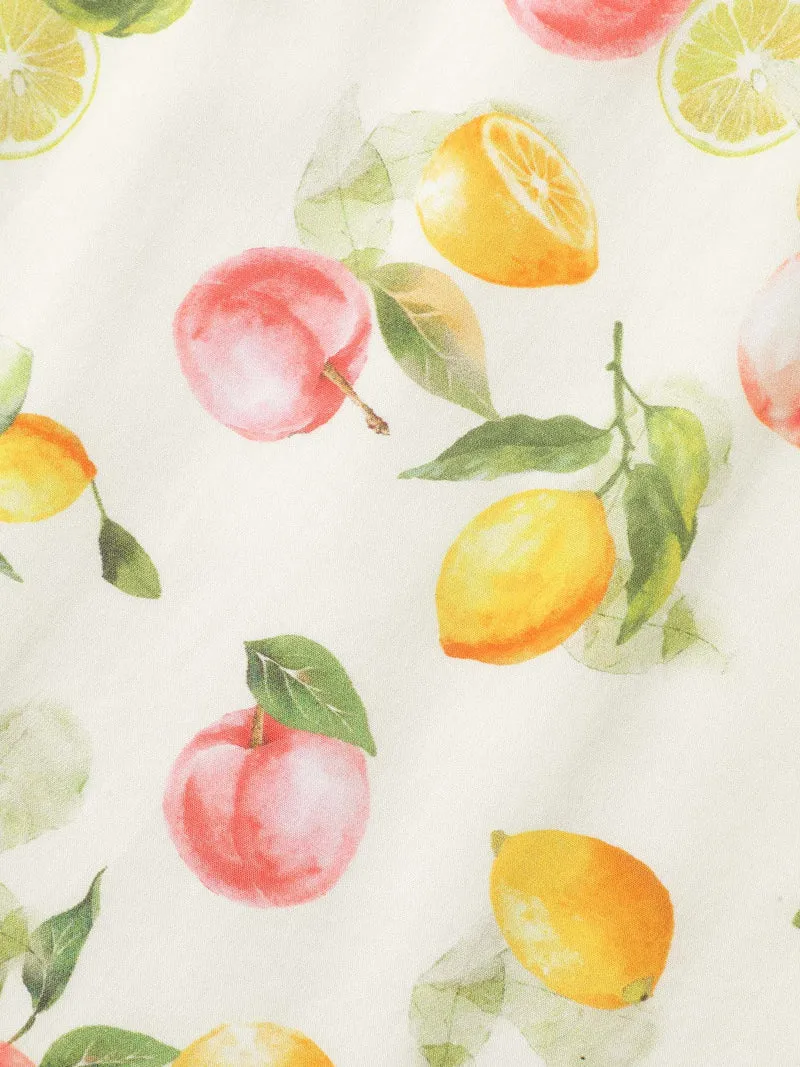 Fruity Fun Print Cut-Out Midi Dress