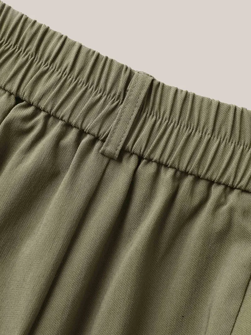 Drawstring Pockets Wide-Leg Pants