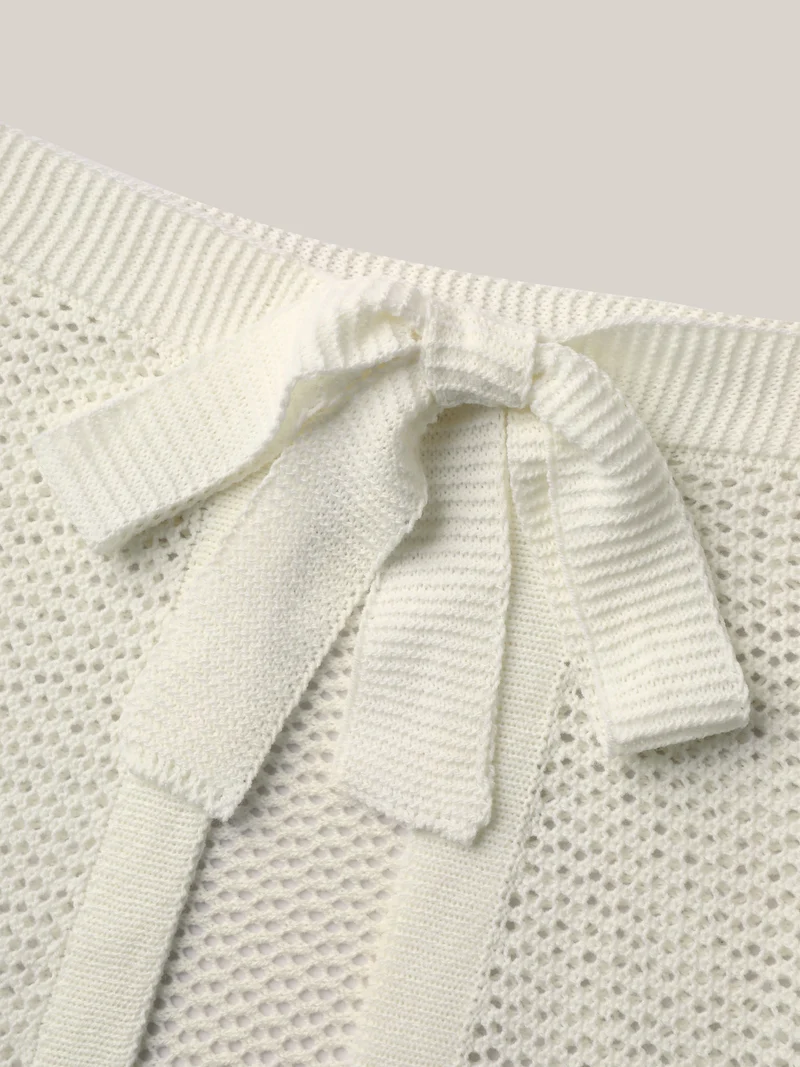 Crochet Tie Side Wrap Sarong Cover Up