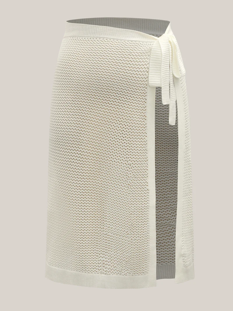 Crochet Tie Side Wrap Sarong Cover Up