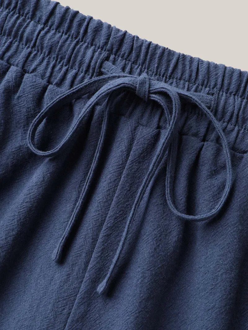 Lace Cut-Out Straight-Leg Plain Pants