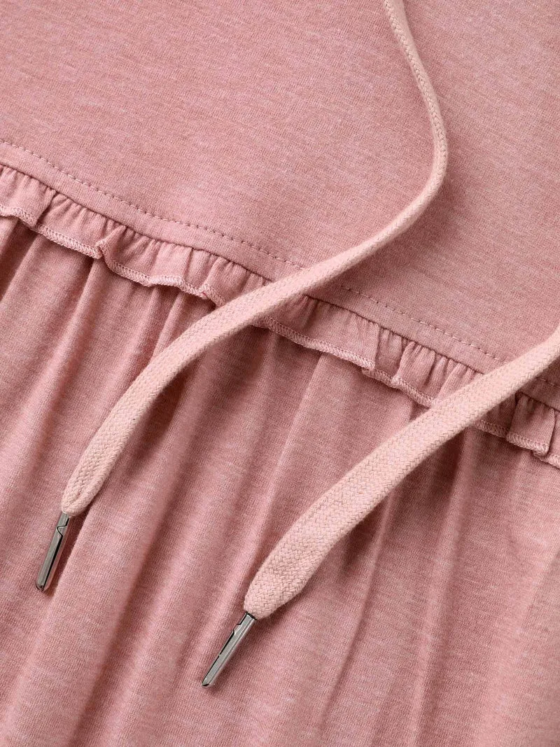 Stretchy Heather Hooded Ties T-Shirt