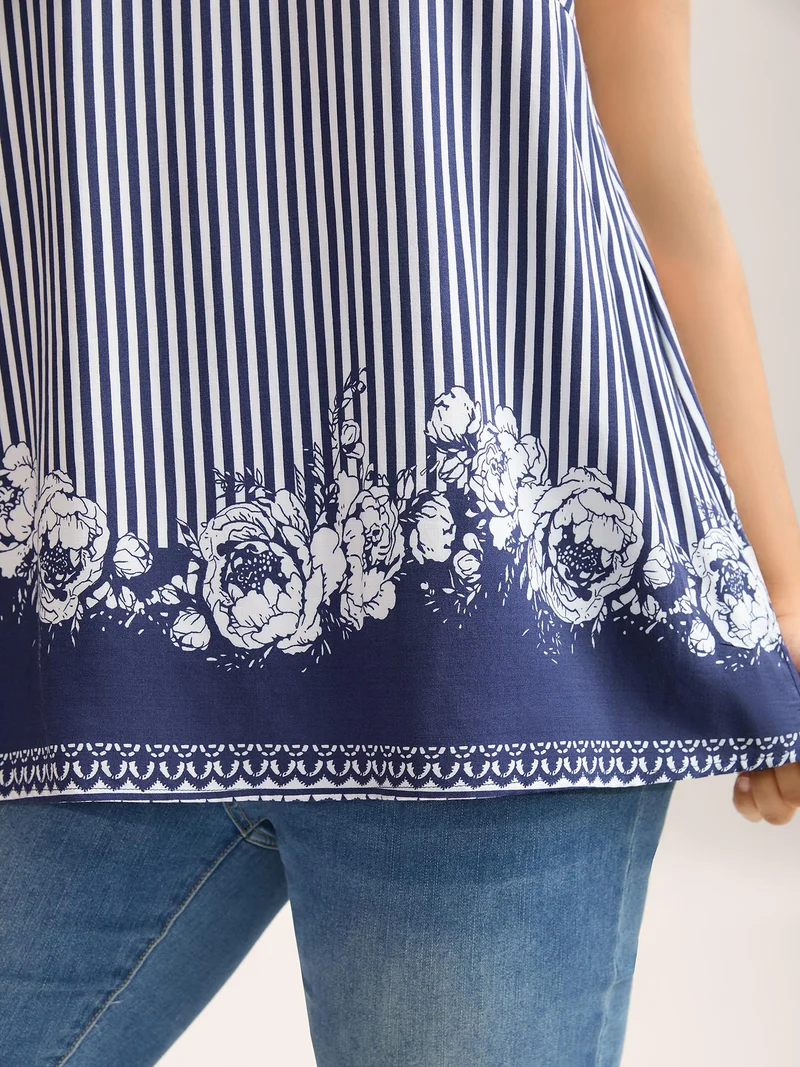 Rayon Floral Hem Tank Top