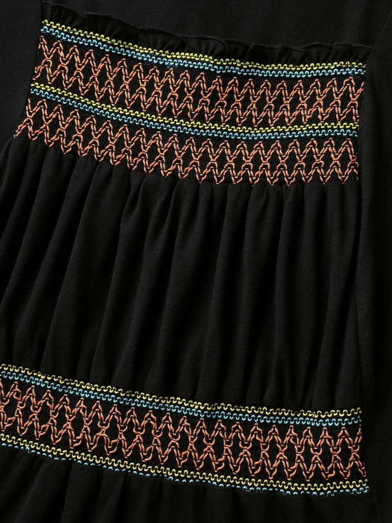 Colorful Shirred Detail Offsleeves Tank Top