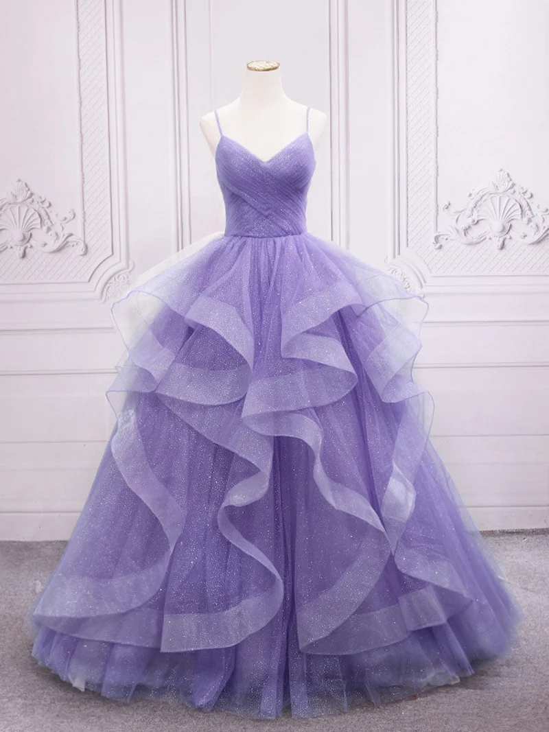 Robe de bal longue en tulle bleu, magnifique robe longue pour les 16 ans