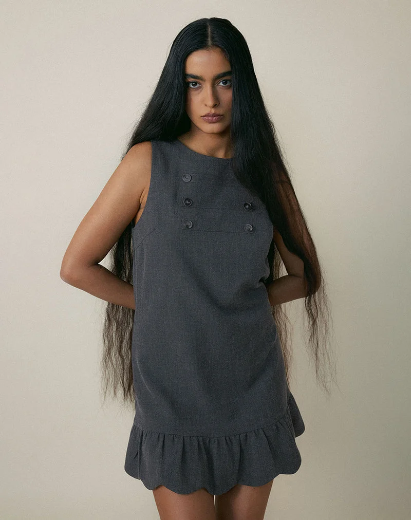 Mini-robe Saraya en gris bleu sur mesure