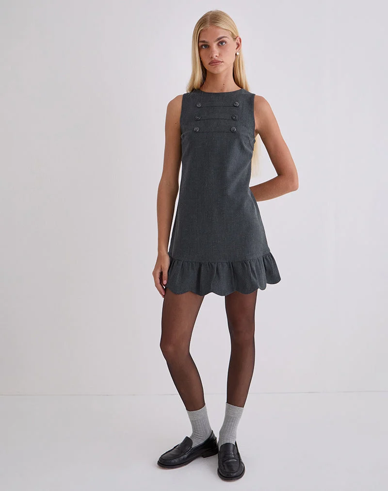 Mini-robe Saraya en gris bleu sur mesure
