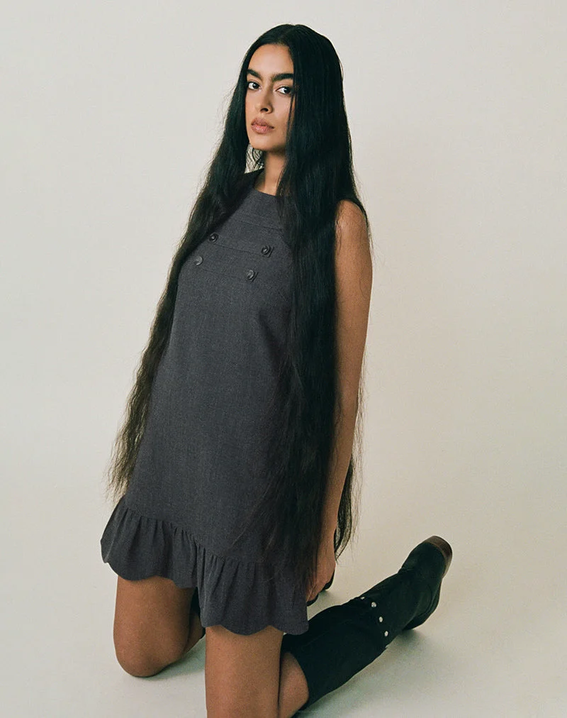 Mini-robe Saraya en gris bleu sur mesure