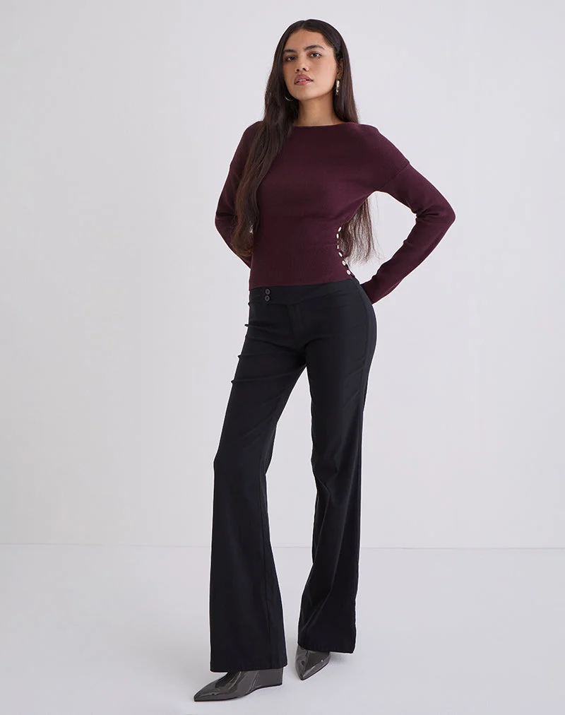 Haut Elira en tricot prune