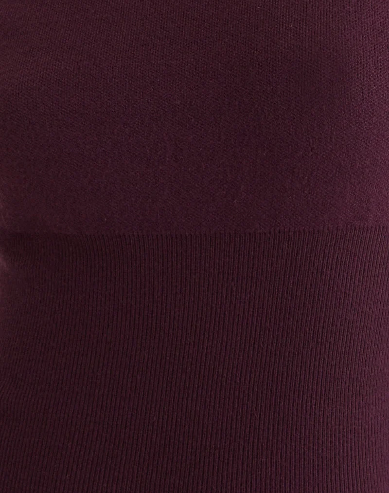 Haut Elira en tricot prune