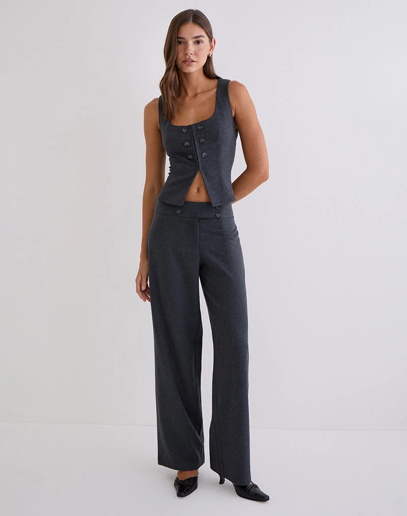 Pantalon large Arisyo en gris bleu sur mesure