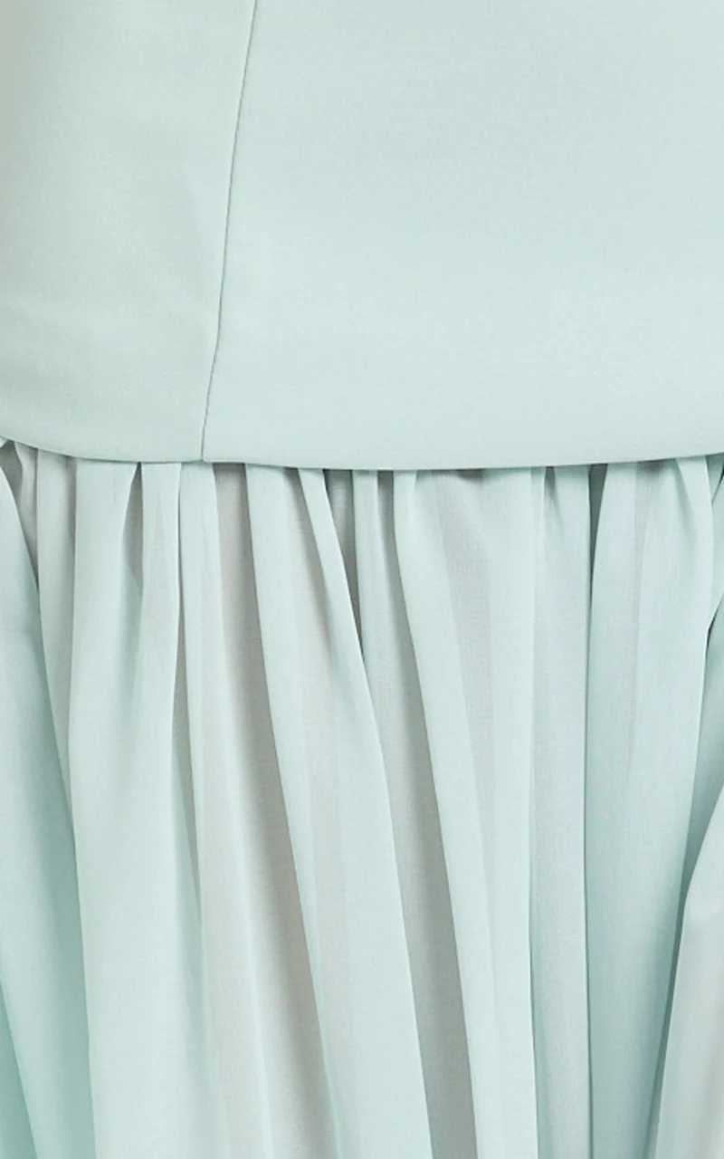 Jocelyn Maxi Dress - Strapless Ruched Fit And Flare Dress in Mint