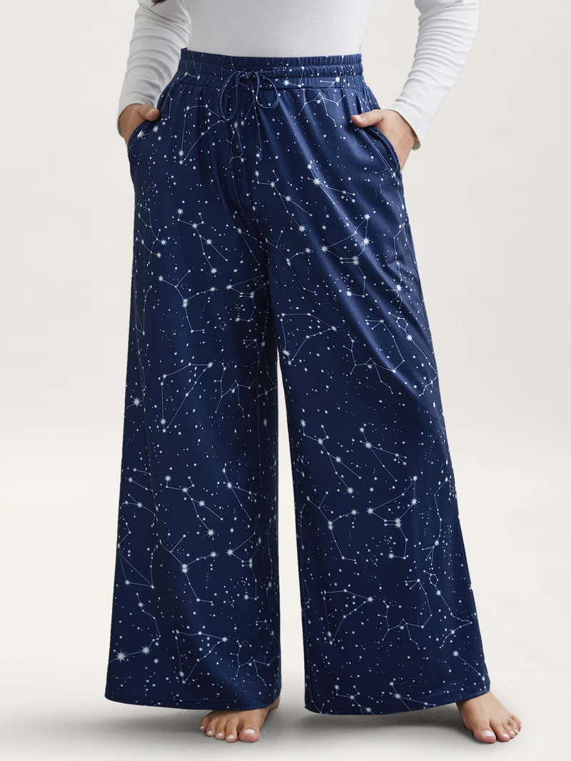 Celestial Print Stretchy Waist Lounge Bottoms