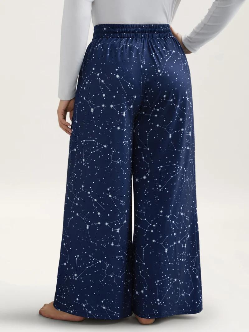 Celestial Print Stretchy Waist Lounge Bottoms