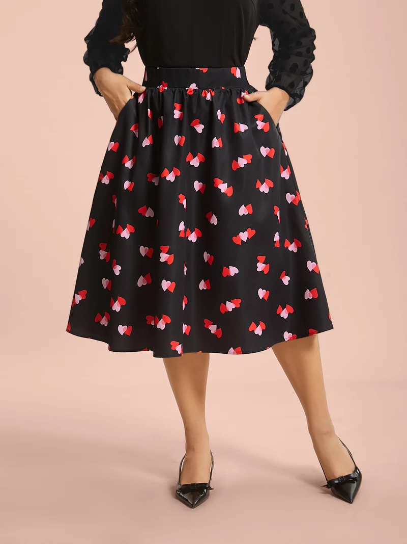 Romantic Flair Pocket Pleated Skirt