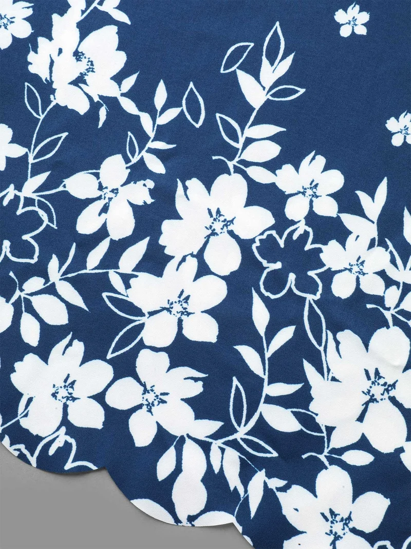 Laser Cut Floral Boho Print Blouse