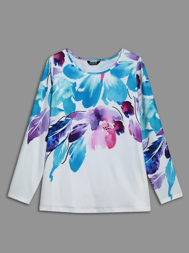 Floral Boho Print Stretchy T-Shirt