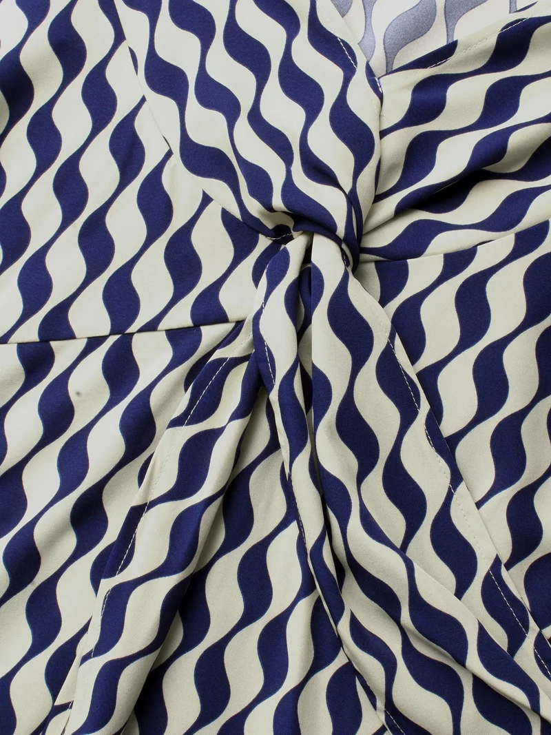 Geometric Print Twist Front Blouse