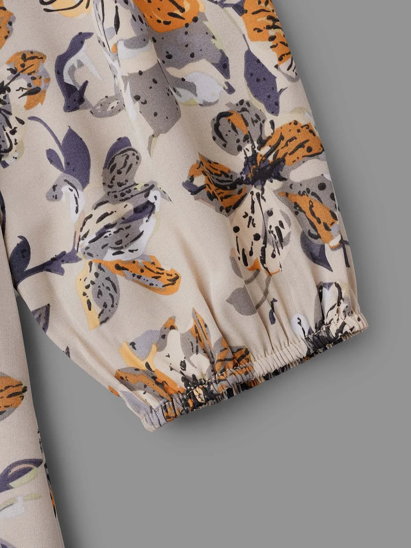 Floral Stretchy Waist-Cinched Pocket Dress