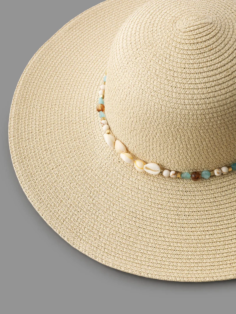 Curved Brim Seashell Vacation Hat